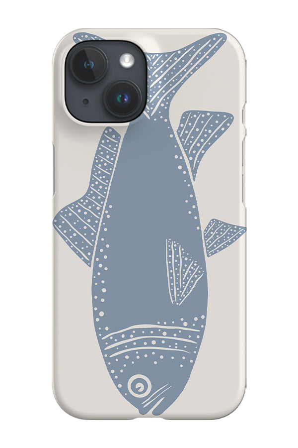 Fish Phone Case (Ivory Dusty Blue) | Harper & Blake