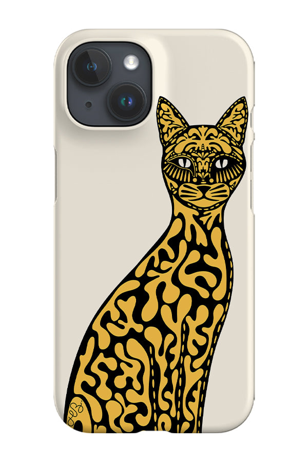 Floral Cat Phone Case (Off-White Yellow) | Harper & Blake