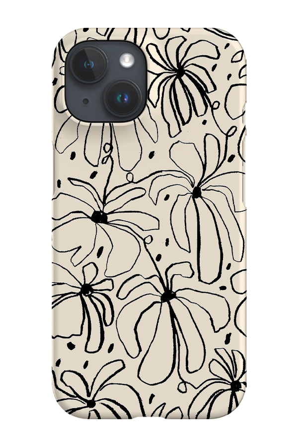 Flowerscape Line Drawing Phone Case (Black) | Harper & Blake