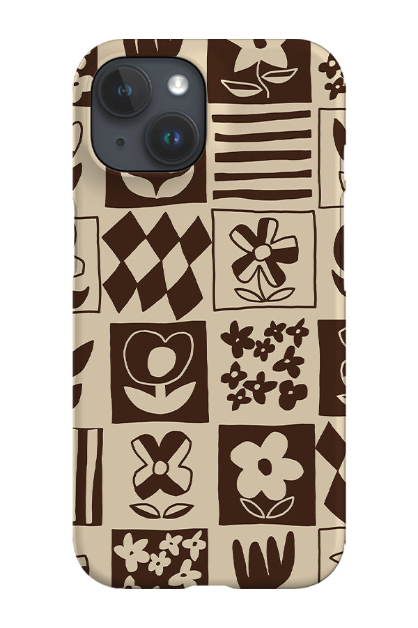Four Flower Tile Multi Phone Case (Chocolate Cream) | Harper & Blake