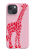 Minimal Giraffe Phone Case (Pink Red)