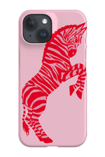 Minimal Zebra Phone Case (Pink Red)