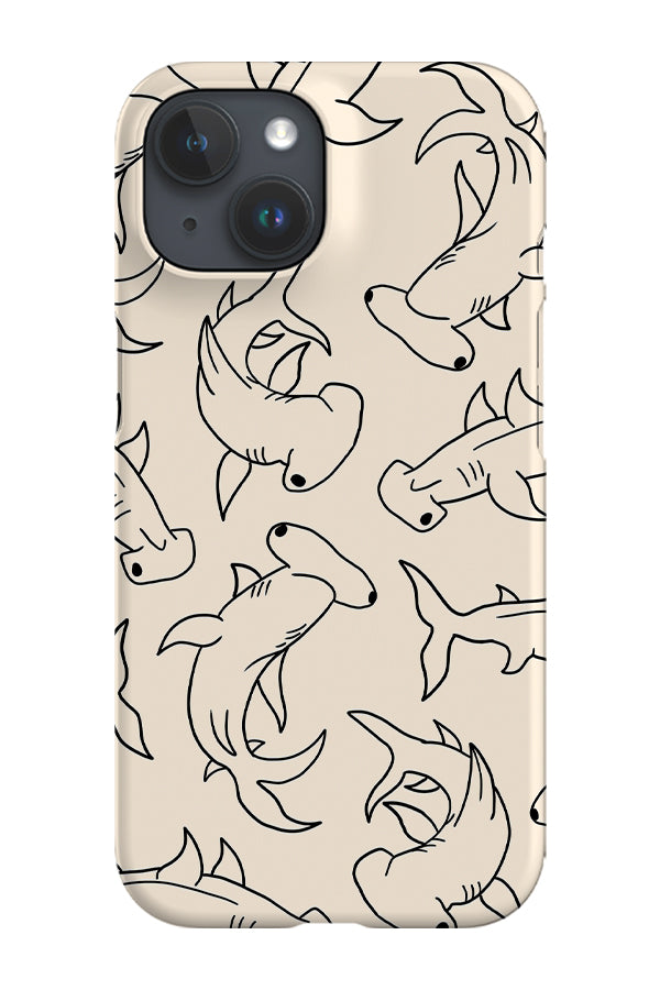 Hammerhead Shark Scatter Phone Case (Cream) | Harper & Blake