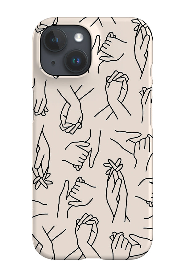 Hand Connection Line Art Phone Case (Beige) | Harper & Blake