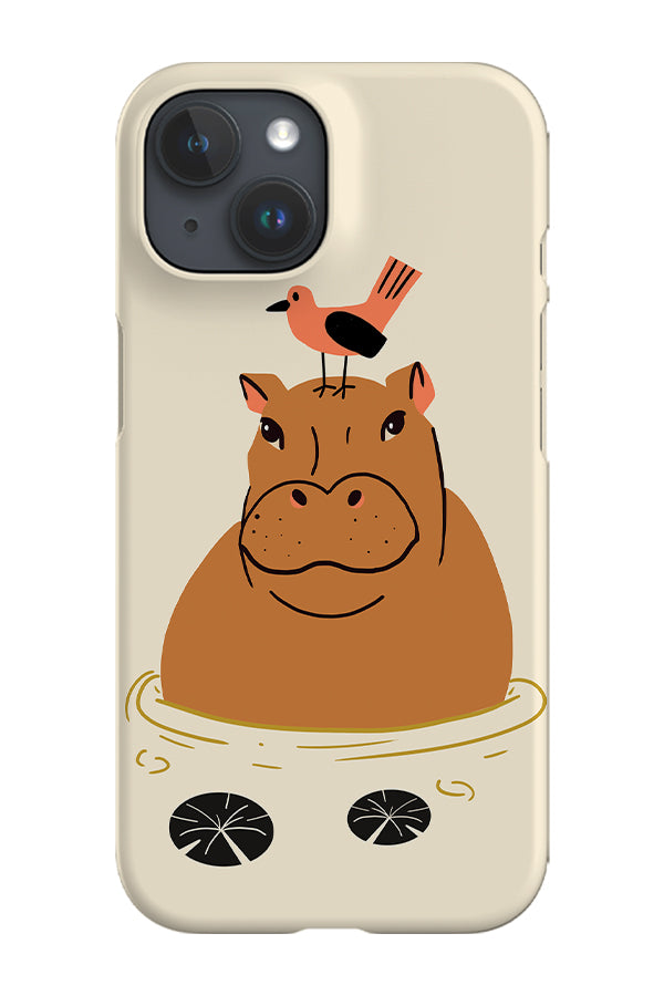 Hippo and Bird Phone Case (Neutrals) | Harper & Blake
