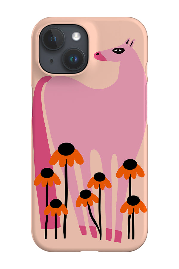 Horse with Flower Phone Case (Peach)