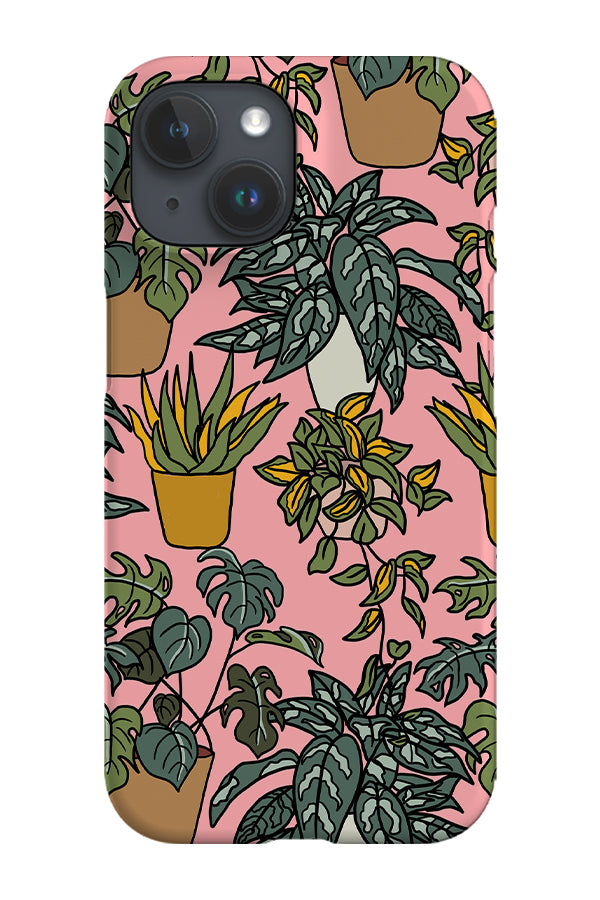 Overlapping House Plants Phone Case (Pink) | Harper & Blake