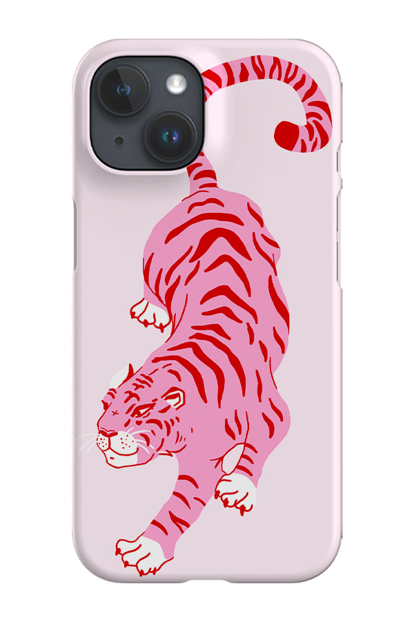 Large Tiger Phone Case (Pink Red)