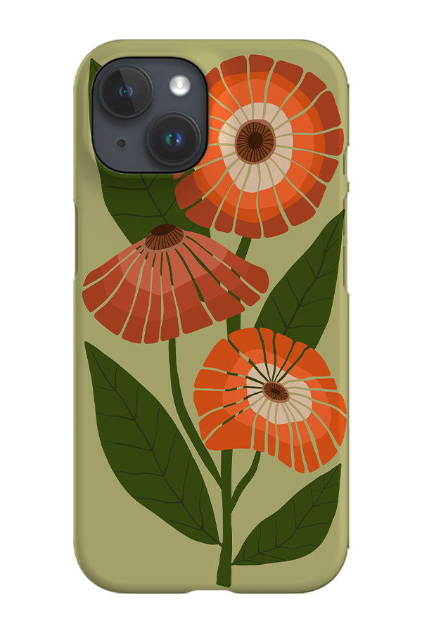 Large Flower Placement Phone Case (Green) | Harper & Blake