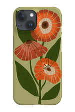 Large Flower Placement Phone Case (Green)