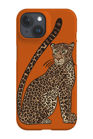 Leopard Sitting Phone Case (Orange) | Harper & Blake