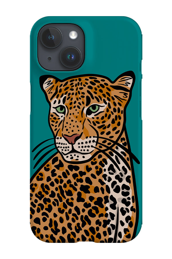 Leopard Up-Close Phone Case (Turquoise) | Harper & Blake