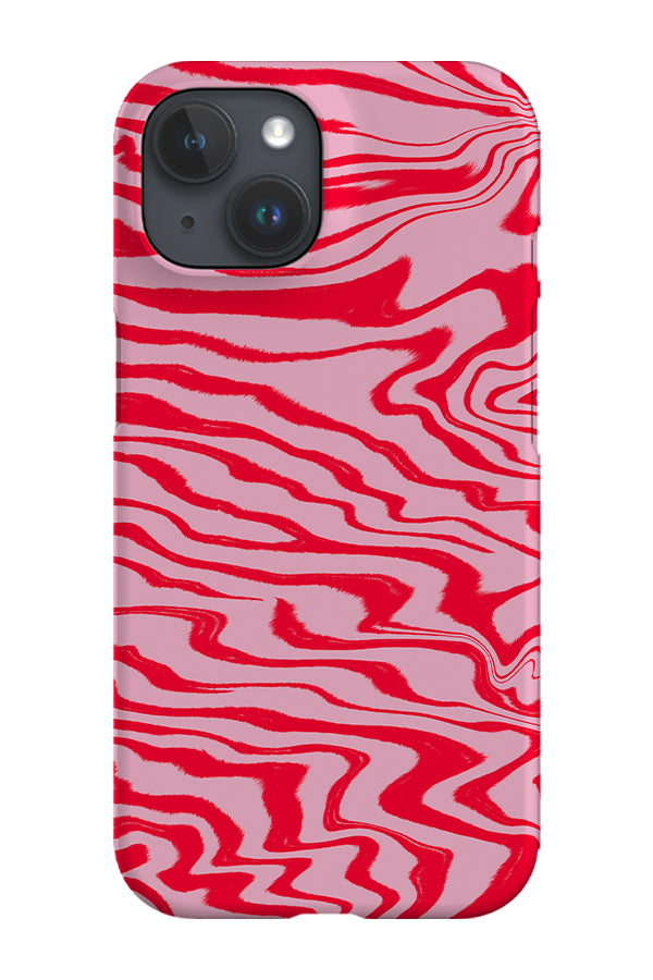 Marbled Pattern Phone Case (Pink Red)