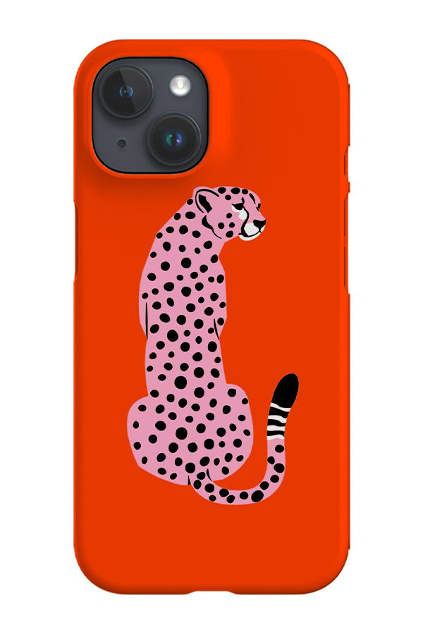 Minimalist Cheetah Phone Case (Orange Pink) | Harper & Blake