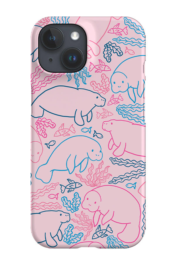 Manatee Coral Reef Scatter Phone Case (Pink Blue) | Harper & Blake