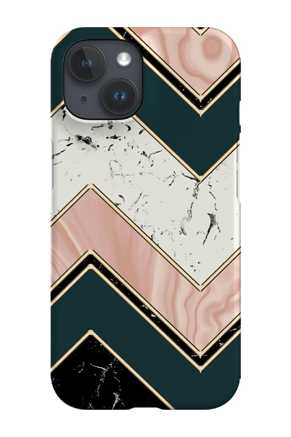 Marble Zig Zag Phone Case (Green Peach) | Harper & Blake
