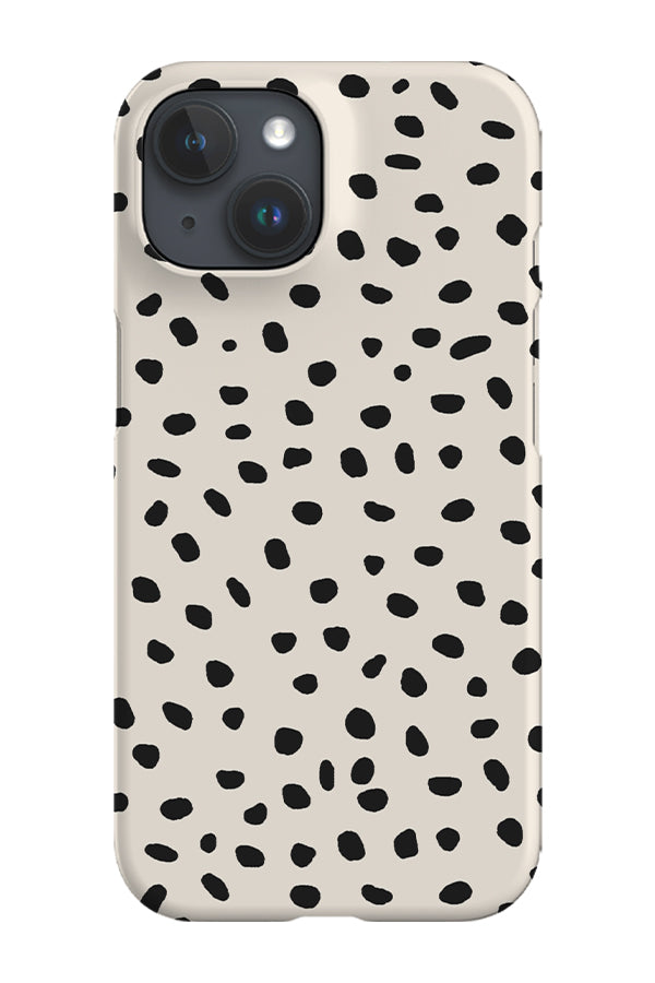Polka Dots Mini Memphis Phone Case (Beige Black) | Harper & Blake