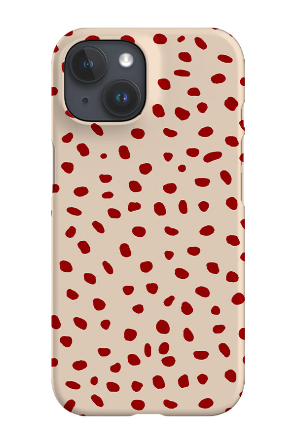 Polka Dots Mini Memphis Phone Case (Beige Red) | Harper & Blake