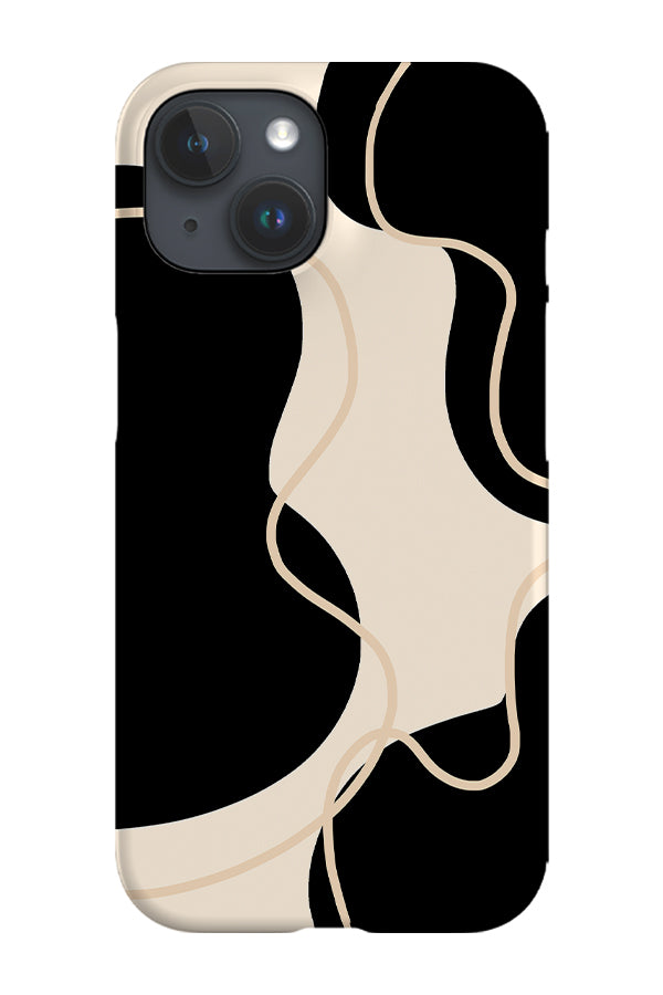 Minimalist Abstract Lines Phone Case (Beige Black) | Harper & Blake