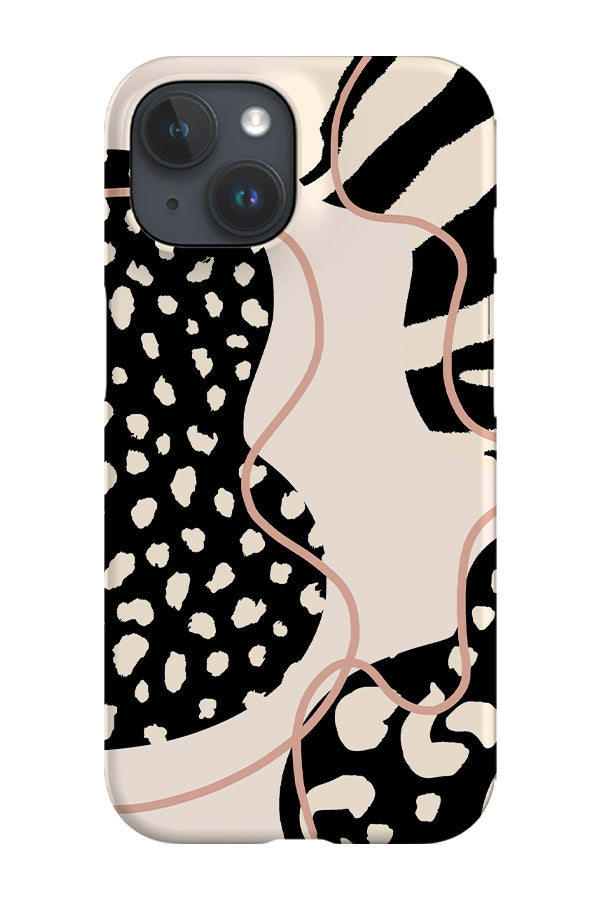 Minimalist Abstract Animal Print Phone Case (Black Beige) | Harper & Blake