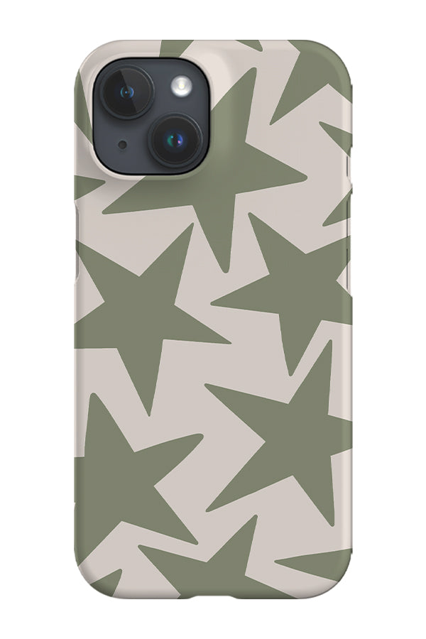 Minimalist Stars Phone Case (Moss Green Linen) | Harper & Blake