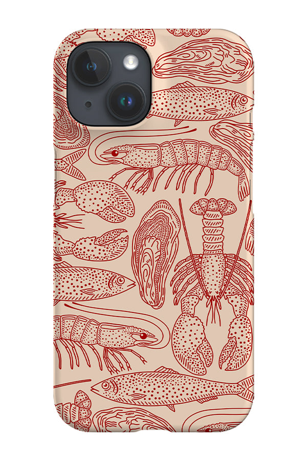 Mixed Ocean Creatures Phone Case (Red White)