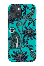 Monkey & Parrot Phone Case (Turquoise)