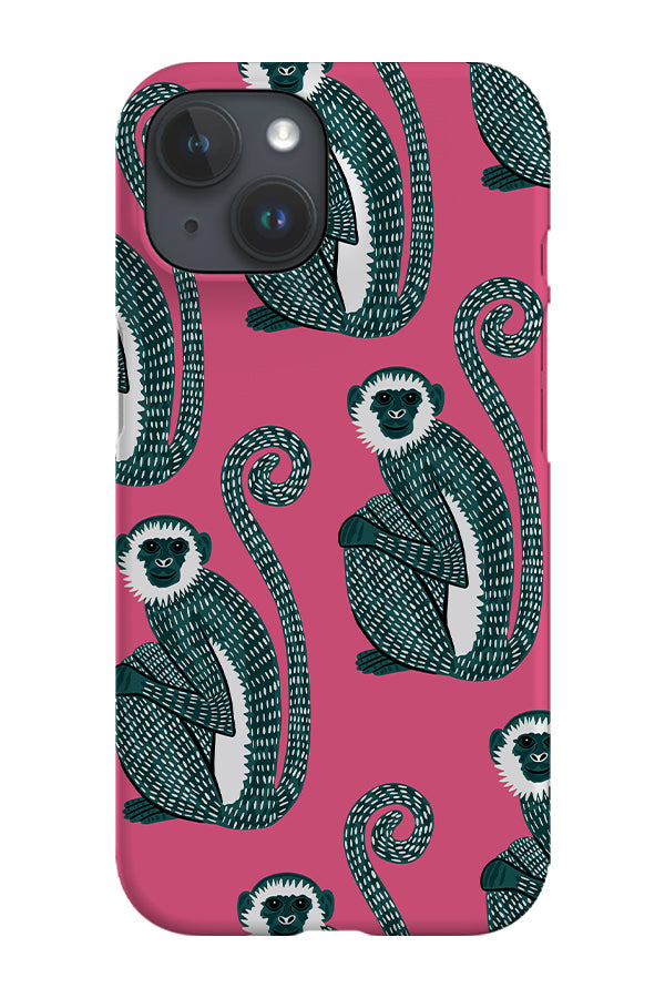 Monkey Scatter Phone Case (Pink) | Harper & Blake