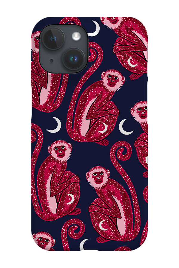 Monkey Stars and Moon Scatter Phone Case (Navy Pink) | Harper & Blake