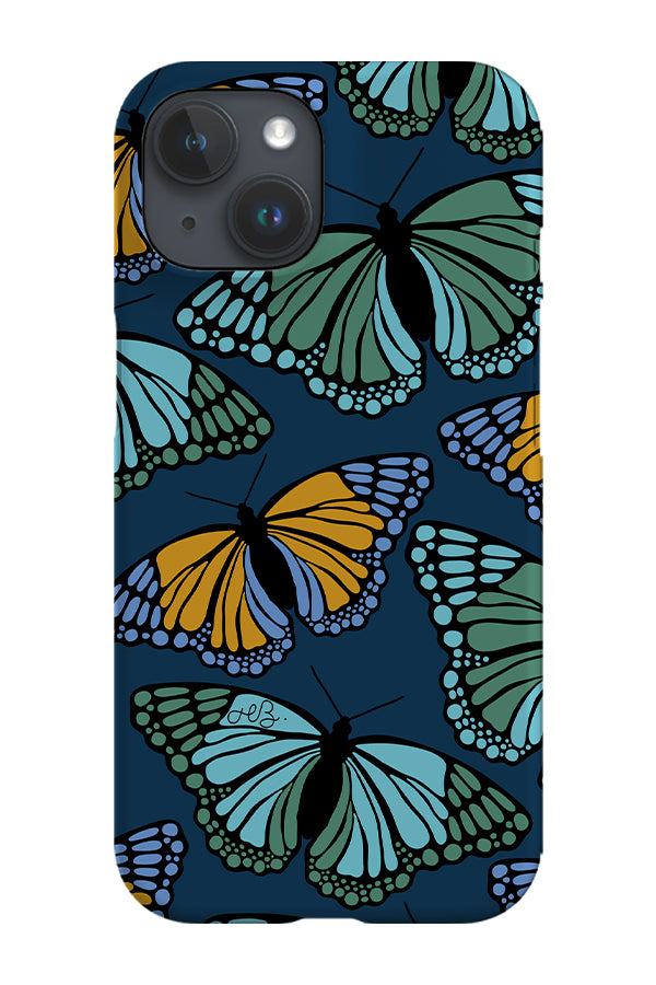 Moth Scatter Phone Case (Dark Blue) | Harper & Blake