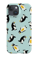 Penguins Print Phone Case (Blue)