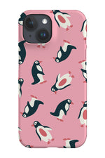 Penguins Print Phone Case (Pink)