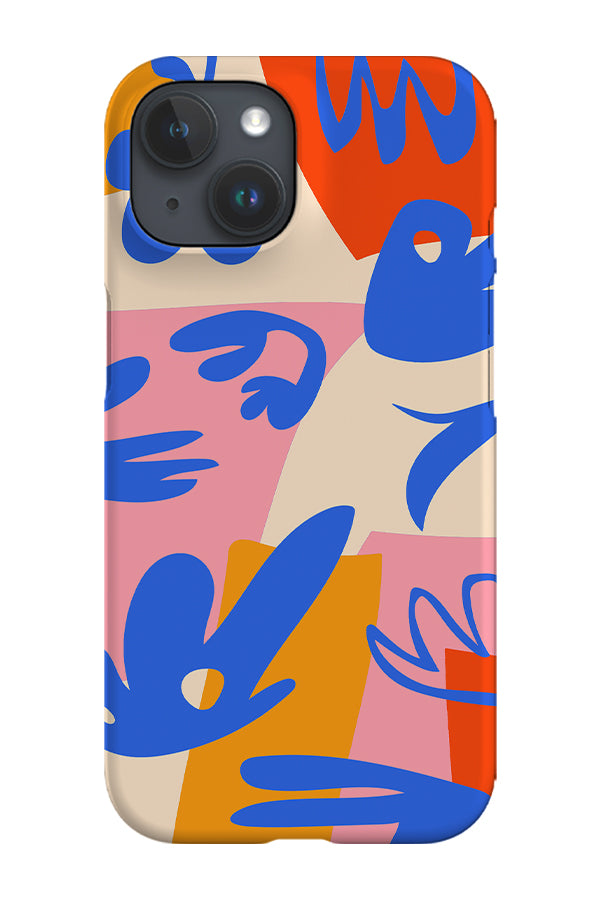 Plant Collage Phone Case (Cobalt Orange) | Harper & Blake
