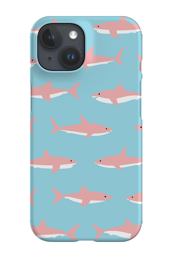 Shark Print Phone Case (Pink Blue)