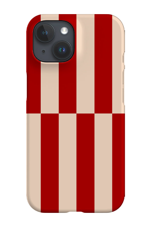 Shifted Stripes Phone Case (Beige Red)