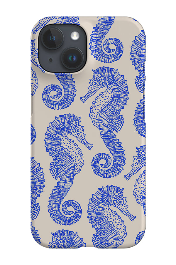 Seahorse Scatter Phone Case (Off-White Blue) | Harper & Blake