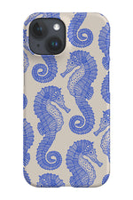 Seahorse Scatter Phone Case (Off-White Blue)