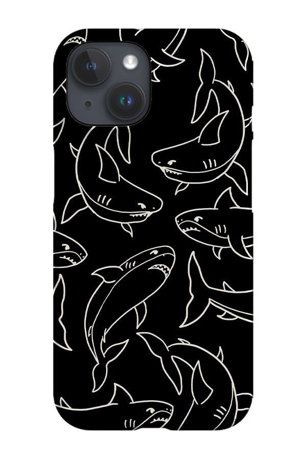 Shark Line Art Phone Case (Black)