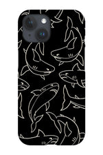 Shark Line Art Phone Case (Black)