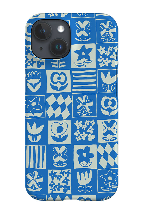 Six Flower Tile Phone Case (Aqua Blue) | Harper & Blake