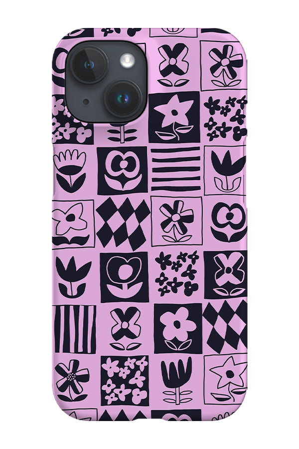 Six Flower Tile Phone Case (Pink Navy) | Harper & Blake
