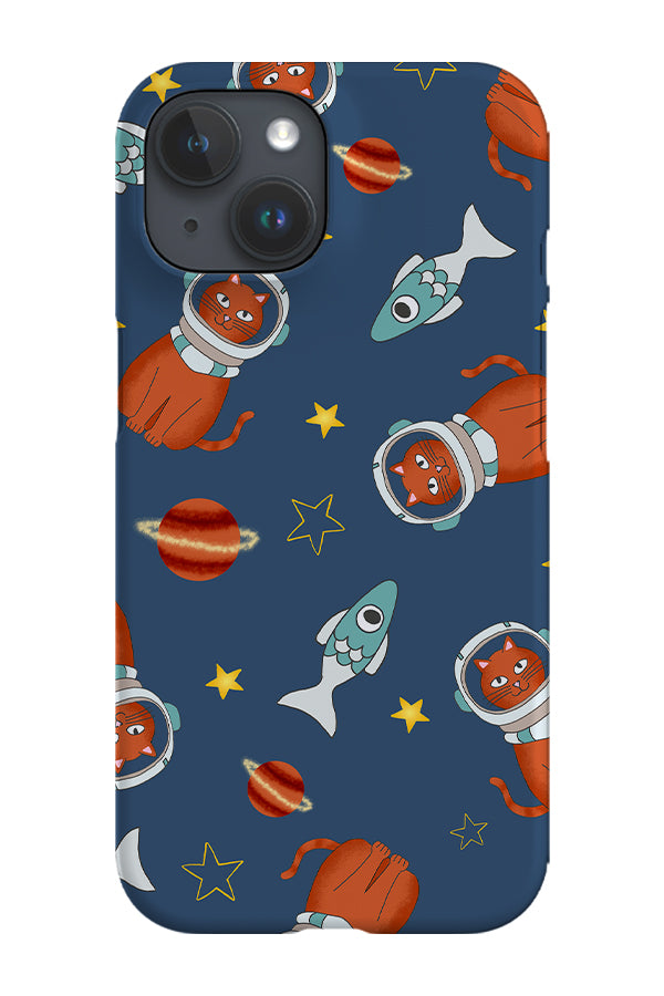 Space Cat Scatter Phone Case (Blue) | Harper & Blake