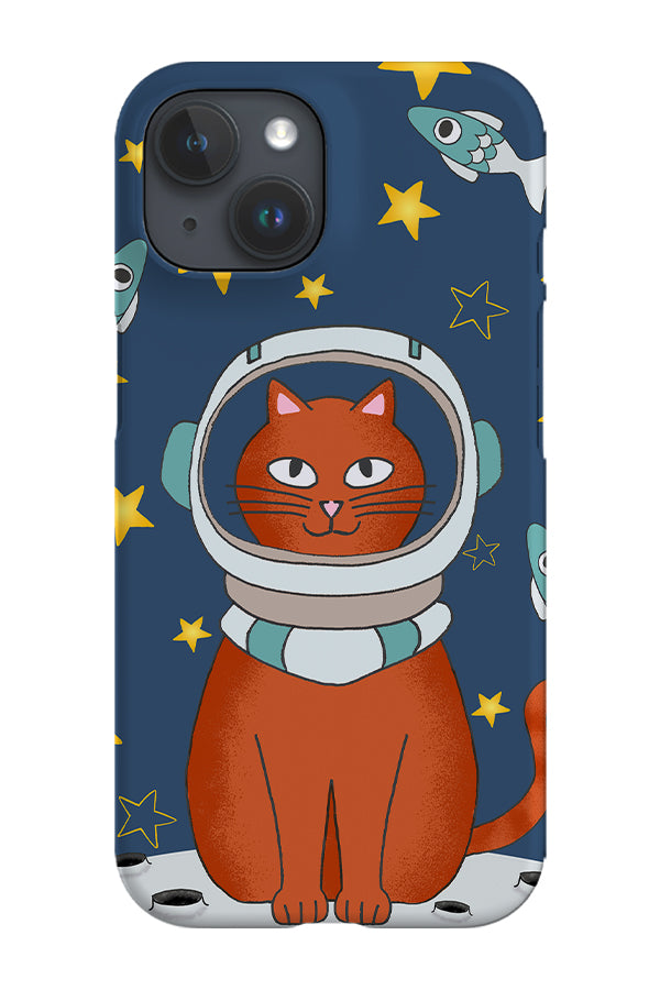 Space Cat on the Moon Phone Case (Blue) | Harper & Blake
