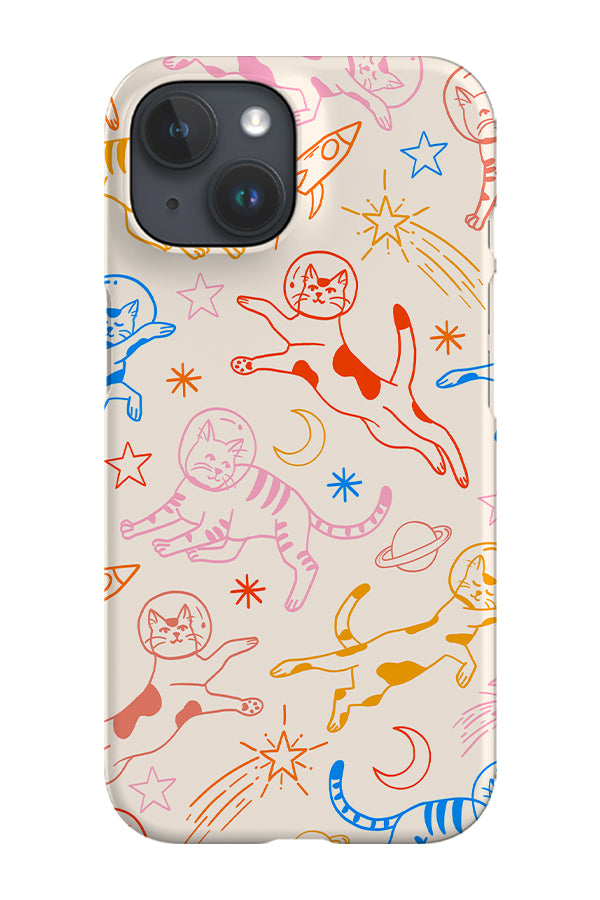 Space Cats Line Art Phone Case (Bright) | Harper & Blake