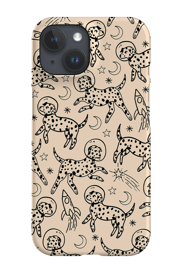 Space Dogs Line Art Phone Case (Cream)