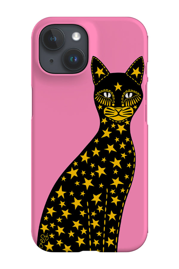Star Cat Phone Case (Pink Yellow) | Harper & Blake