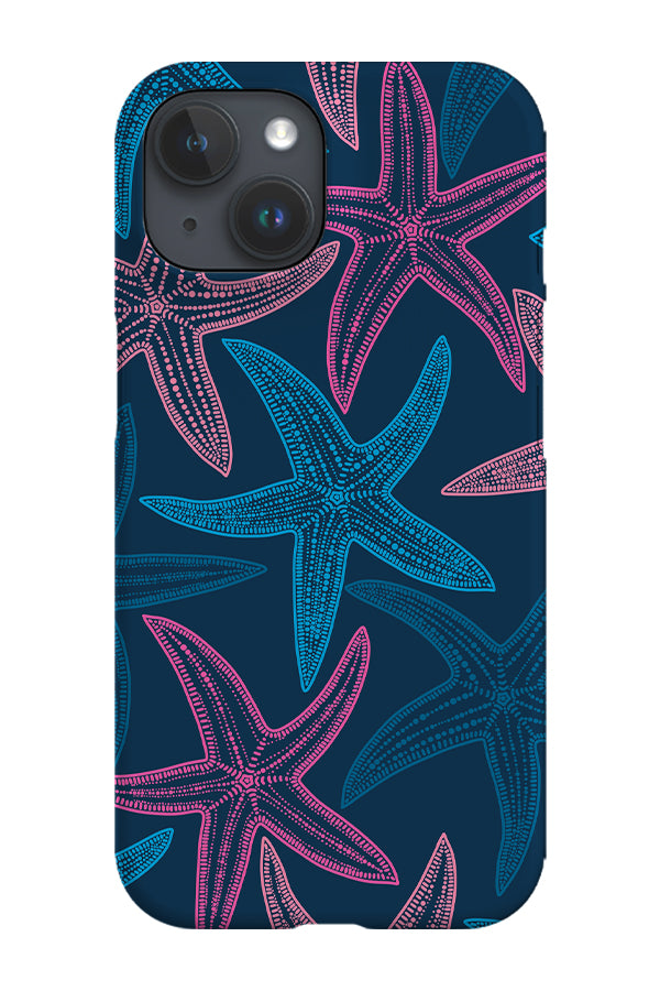 Starfish Scatter Phone Case (Navy Pink) | Harper & Blake