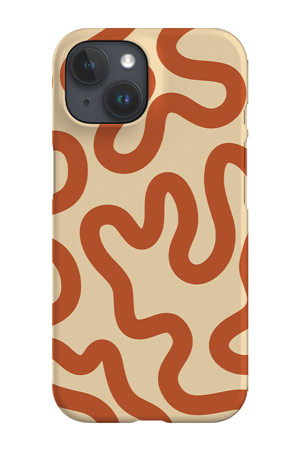 Swirl Lines Abstract Phone Case (Beige Burnt Orange) | Harper & Blake