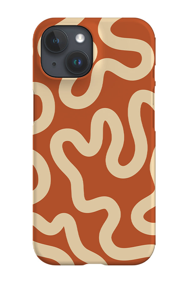 Swirl Lines Abstract Phone Case (Burnt Orange Beige) | Harper & Blake