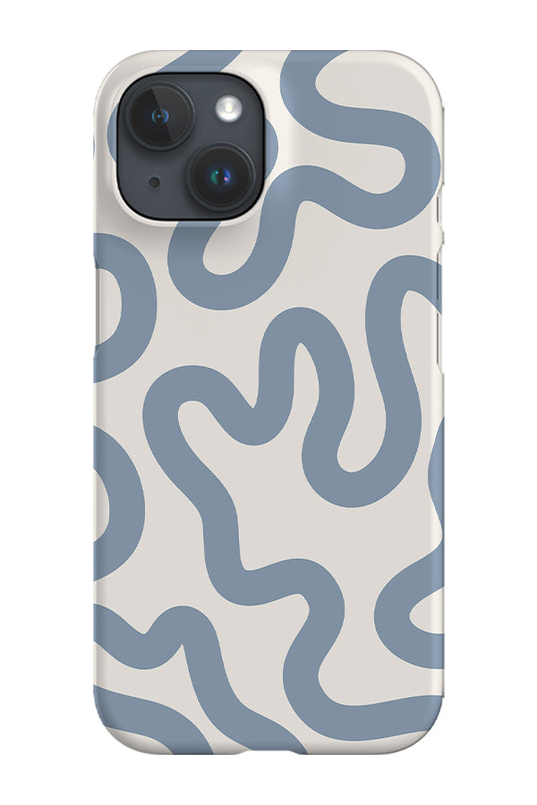 Swirl Lines Abstract Phone Case (Ivory Dusty Blue) | Harper & Blake
